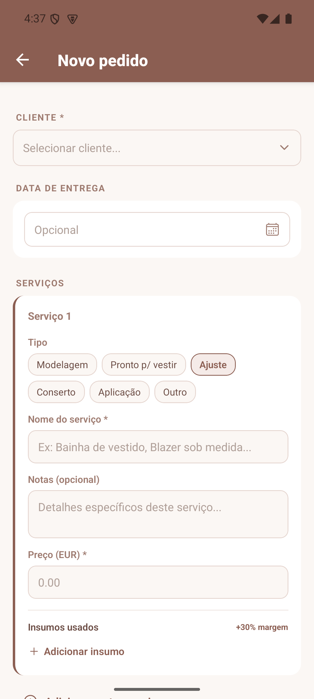 Novo Pedido