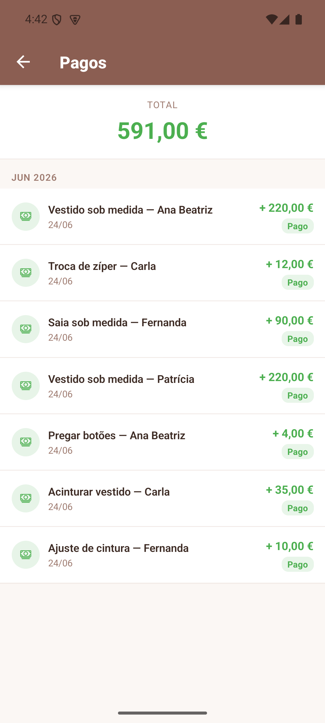 Extrato de Pagamentos